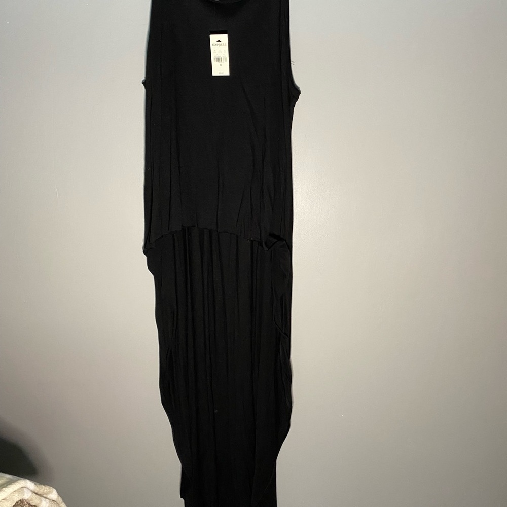 Black high low cotton tank